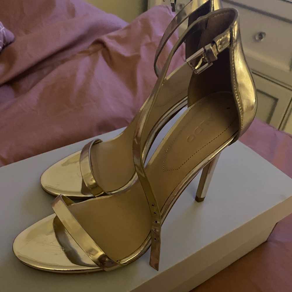 ALDO Gold Heels